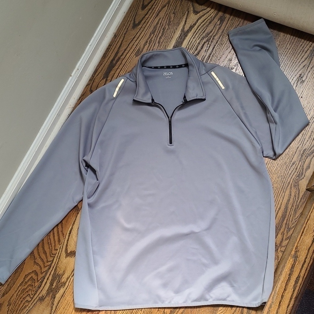 Men's Zelos gray lightweight quarter zip shirt Size L